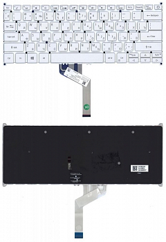 Клавиатура для ноутбука Acer Swift 5 SF514-52T, серебристая с подсветкой