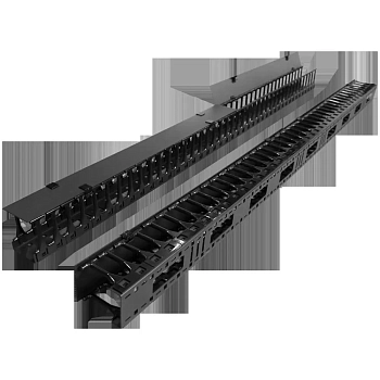 Вертикальные органайзеры с пластиковыми пальцами, глубина 112 мм, 47U, для шкафов Business шириной 800 мм, 2 шт., черные TWT-CBB-DVO-47U/S