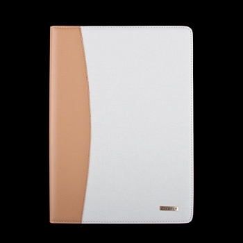 Чехол-книжка для Apple iPad Air 2 (A1566, A1567) "RICH BOSS" (кожаный белый/бежевый коробка)