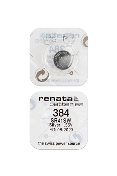 Батарейка (элемент питания) Renata SR41SW 384 (0%Hg), 1 штука