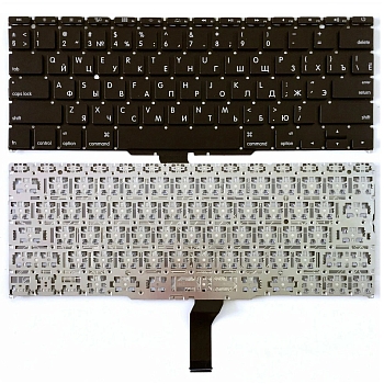 Клавиатура для ноутбука Apple MacBook A1370, A1465, черная, большой Enter