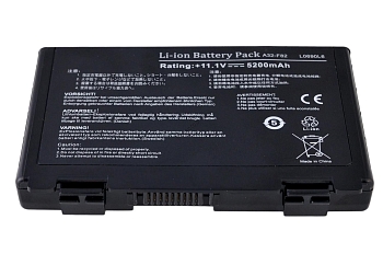 Аккумулятор (батарея) для ноутбука Asus K40, K50, K70, F82, X5, (A32-F82), 4400мАч, 10.8В (оригинал)