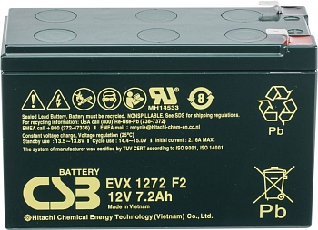 Аккумуляторная батарея CSB EVX 1272, F2, 12В, 7.2Ач