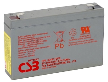 Аккумуляторная батарея CSB HRL 634W, 6В, 9Ач