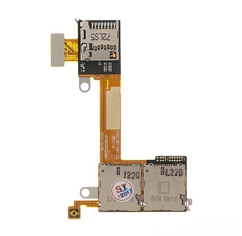 Разъем SIM карты и карты памяти для телефона Sony D2302 (M2 Dual) (на 2 SIM)