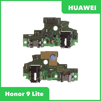 Разъем зарядки для телефона Huawei Honor 9 Lite (LLD-L31) с разъемом гарнитуры и микрофоном (оригинал)