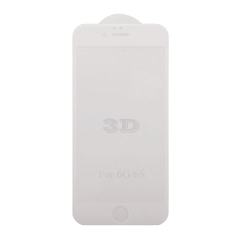 Защитное стекло для Apple iPhone 6, 6s Tempered Glass 3D, белое (ударопрочное)
