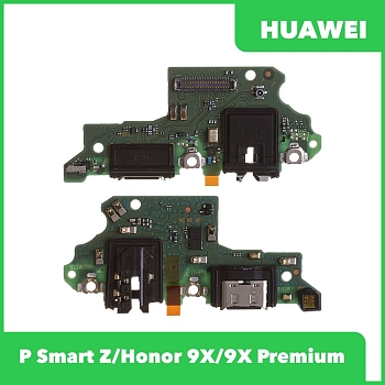 Разъем зарядки для телефона Huawei P Smart Z, Honor 9X, 9X Premium (STK-LX1) с разъемом гарнитуры и микрофоном (ориг)