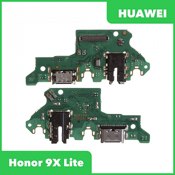 Разъем зарядки для телефона Huawei Honor 9X Lite (JSN-L21) с разъемом гарнитуры и микрофоном