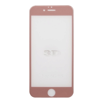 Защитное стекло для Apple iPhone 6, 6s Tempered Glass 3D розовое (ударопрочное)