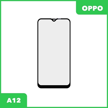 Стекло для переклейки дисплея Oppo A12, черный