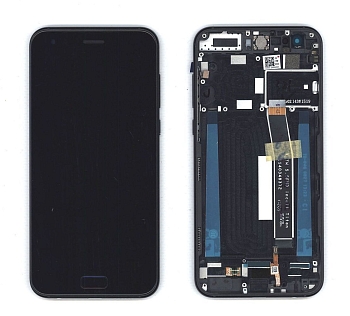 Модуль (матрица + тачскрин) для Asus ZenFone 4 (ZE554KL NFC), черный, с рамкой