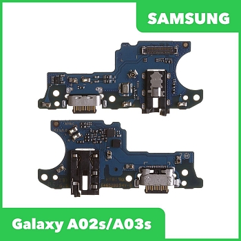 Системный разъем (разъем зарядки) для Samsung Galaxy A02s, A03s SM-A025, A037, микрофон (оригинал)