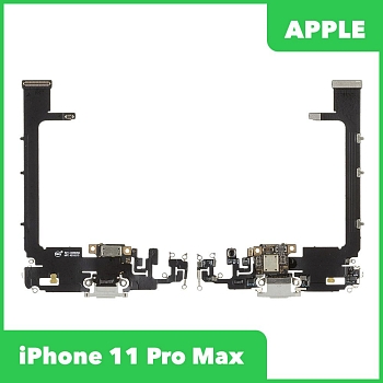 Разъем зарядки для телефона iPhone 11 Pro Max, микрофон (белый)