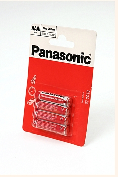 Батарейка (элемент питания) Panasonic Zinc Carbon R03RZ/4BP R03 BL4, 1 штука
