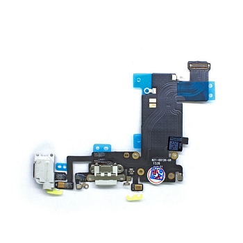 Разъем зарядки для телефона iPhone 6S Plus (белый) и аудиоразъем, микрофон