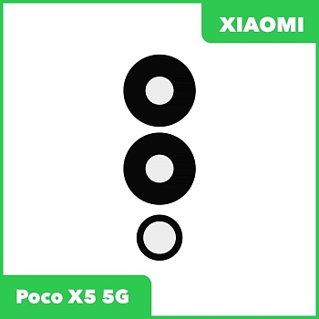 Стекло задней камеры для телефона Xiaomi Poco X5 5G (22111317PG) (без рамки) (черный)