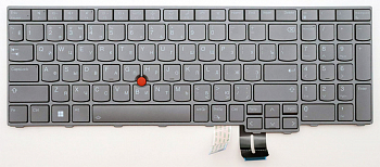 Клавиатура для ноутбука Lenovo ThinkPad P16 Gen 1, 2 серая с подсветкой