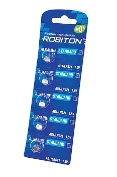 Батарейка (элемент питания) Robiton Standard R-AG1-0-BL5 AG1 (0% Hg) BL5, 1 штука