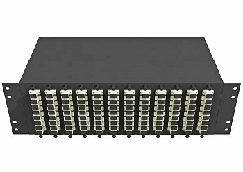 Кросс оптический стоечный 19", 96 SC/UPC адаптеров, многомодовый (50/125), 3U, черный, укомплектованный, TopLAN