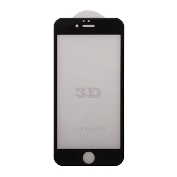 Защитное стекло для Apple iPhone 6, 6s Tempered Glass 3D, черное (ударопрочное)