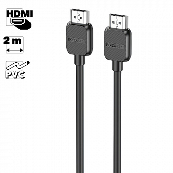 HDMI кабель BOROFONE BUS02 Vivido HDTV 2.0 4K HD, 2м (черный)