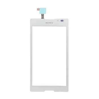 Сенсорное стекло (тачскрин) для Sony Xperia C (C2304) 1-я категория, белый