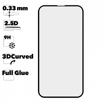 Защитное стекло IT`S ME для iPhone 14, 13, 13 Pro OG Full Glue (черное)