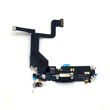 Разъем зарядки для телефона iPhone 13 Pro, микрофон (черный) (100% components)