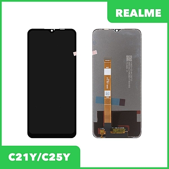 LCD дисплей для Realme C21Y (RMX 3261), C25Y (RMX 3269) в сборе с тачскрином (черный)