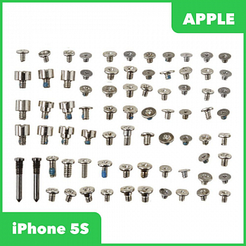 Винты (полный набор + 2 нижних винта) для Apple iPhone 5S