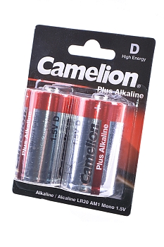 Батарейка (элемент питания) Camelion Plus Alkaline LR20-BP2 LR20 BL2, 1 штука
