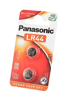 Батарейка (элемент питания) Panasonic LR44EL/2B AG13 (0% Hg) BL2, 1 штука