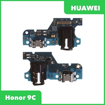 Разъем зарядки для телефона Huawei Honor 9C (AKA-L29) с разъемом гарнитуры и микрофоном (оригинал)