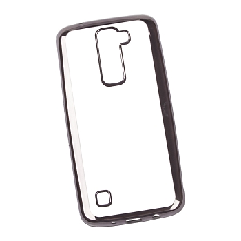 Чехол силиконовый "LP" для LG K7 TPU (прозрачный с черной хром рамкой)