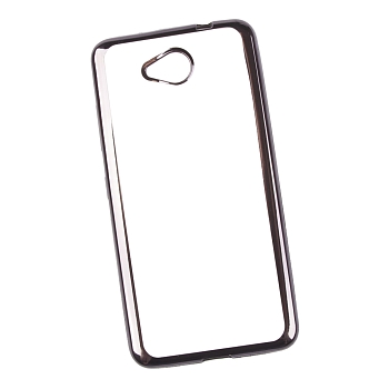 Чехол силиконовый "LP" для Nokia Lumia 650 TPU (прозрачный с черной хром рамкой)