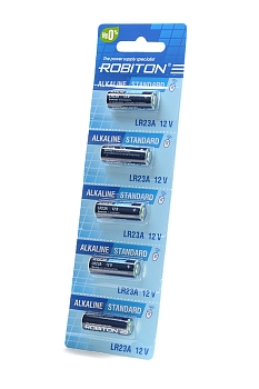 Батарейка (элемент питания) Robiton Standard R-23A-0-BL5 23A (0% Hg) BL5, 1 штука