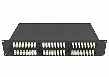 Кросс оптический стоечный 19", 96 LC/UPC адаптеров, многомодовый (50/125), 2U, черный, укомплектованный, TopLAN