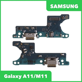 Разъем зарядки для телефона Samsung Galaxy A11, M11 SM-A115, M115, микрофон (оригинал)