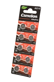Батарейка (элемент питания) Camelion AG10-BP10 (0%Hg) AG 10 389 BL10, 1 штука