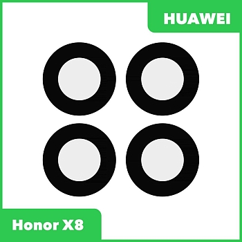 Стекло задней камеры для Huawei Honor X8 (TFY-LX1) (без рамки) (синий)