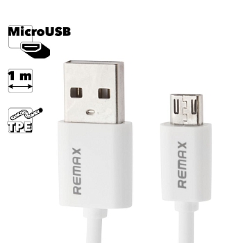 USB кабель Remax Fast Charging Cable RC-007m MicroUSB, белый
