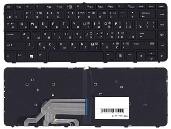 Клавиатура для ноутбука HP ProBook 430 G3, 440 G3, 445 G3, черная с рамкой и подсветкой