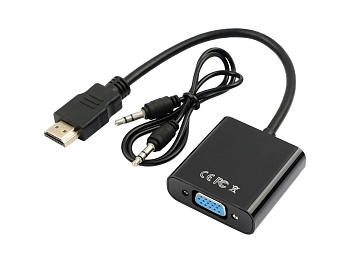 Конвертер AD29 HDMI (M) - VGA (F), черный (Vixion)